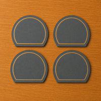 Arch Leather Coaster Set - Slate Grey