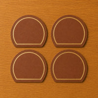 Arch Leather Coaster Set - Cognac Tan
