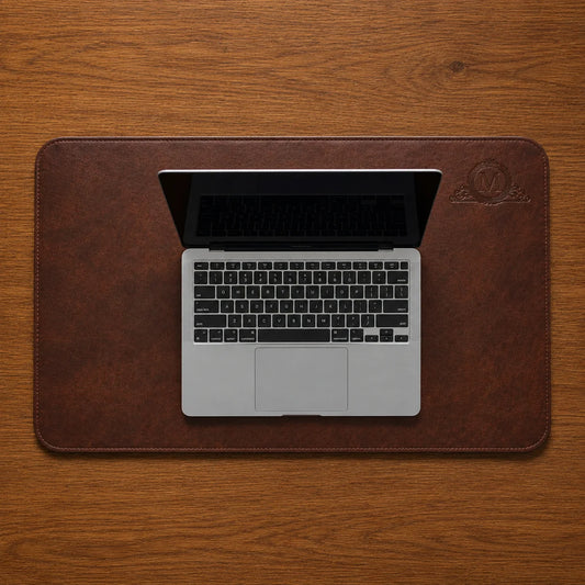 Leather Desk Mat - Dark Burgundy