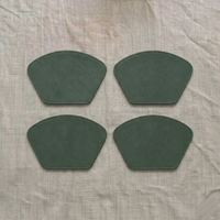 Fan Leather Placemat Set - Forest Green
