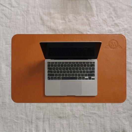 Leather Desk Mat - Cognac Tan