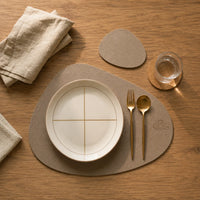 Pebble Leather Placemat Set - Sand Taupe