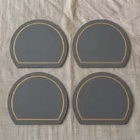 Arch Leather Placemat Set - Slate Grey