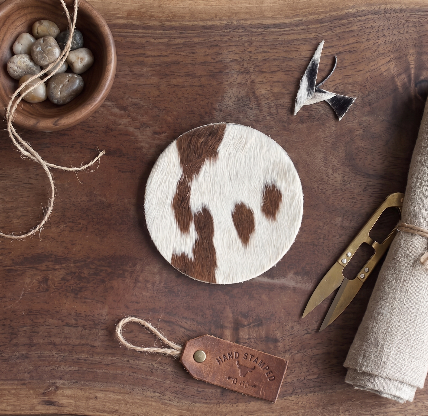 Artisanal Cowhide Rug Coaster