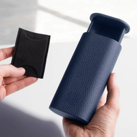 Navy Blue Leather Watch Roll