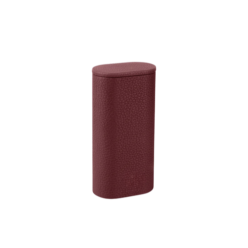 Burgundy leather watch roll, closed