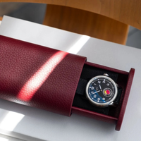 Burgundy Leather Watch Roll